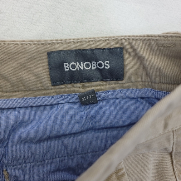 Bonobos Chino Pants Men's 32x32 Tan Flat Front Slash Pocket Cotton Casual - Picture 9 of 10